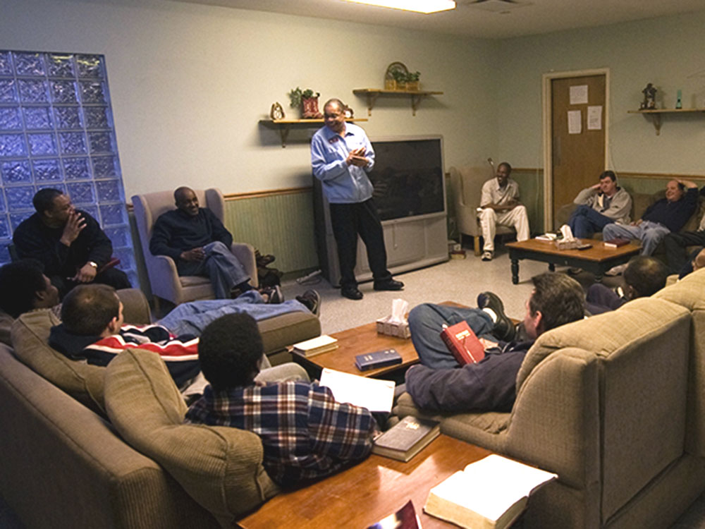 Men's recovery meeting at 180 Residential Recovery